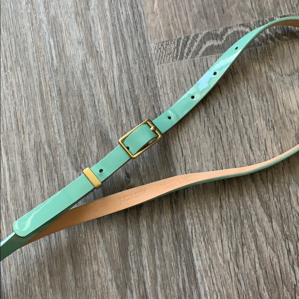 J.crew mint patent leather belt